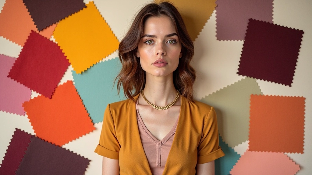 Farklı cilt tonları için uygun renkler gösterimi, renk harmoni örneği