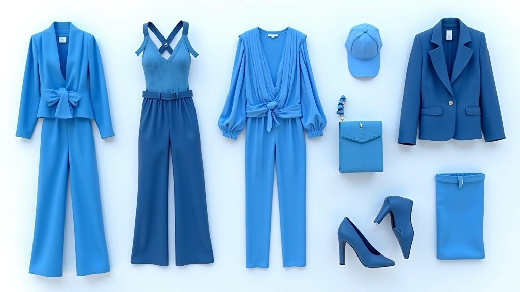 Monokromatik mavi kombin: açık mavi gömlek, orta tonlu ceket ve koyu mavi pantolon ensemble
