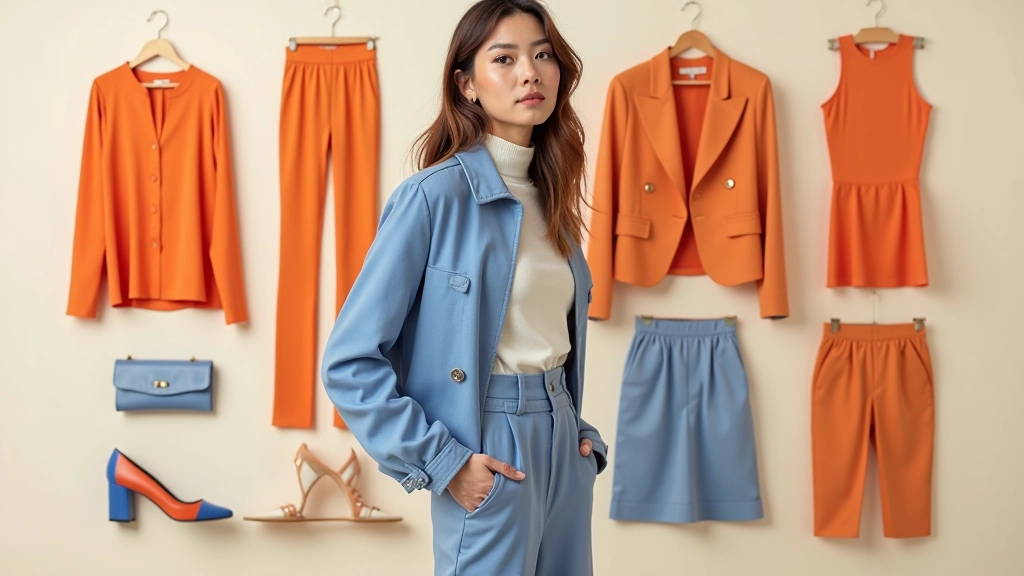 Tamamlayıcı renkler: portakal ve mavi tonlarında kombinler, stil örnekleri